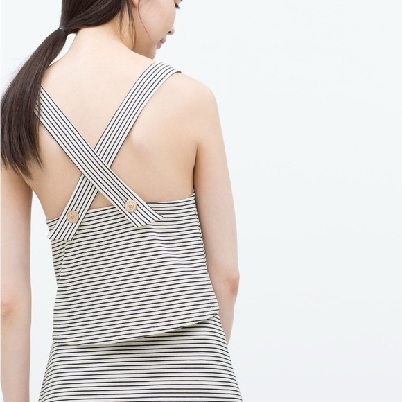 Zara Striped Blouse Tank Small - Picture 2 of 5